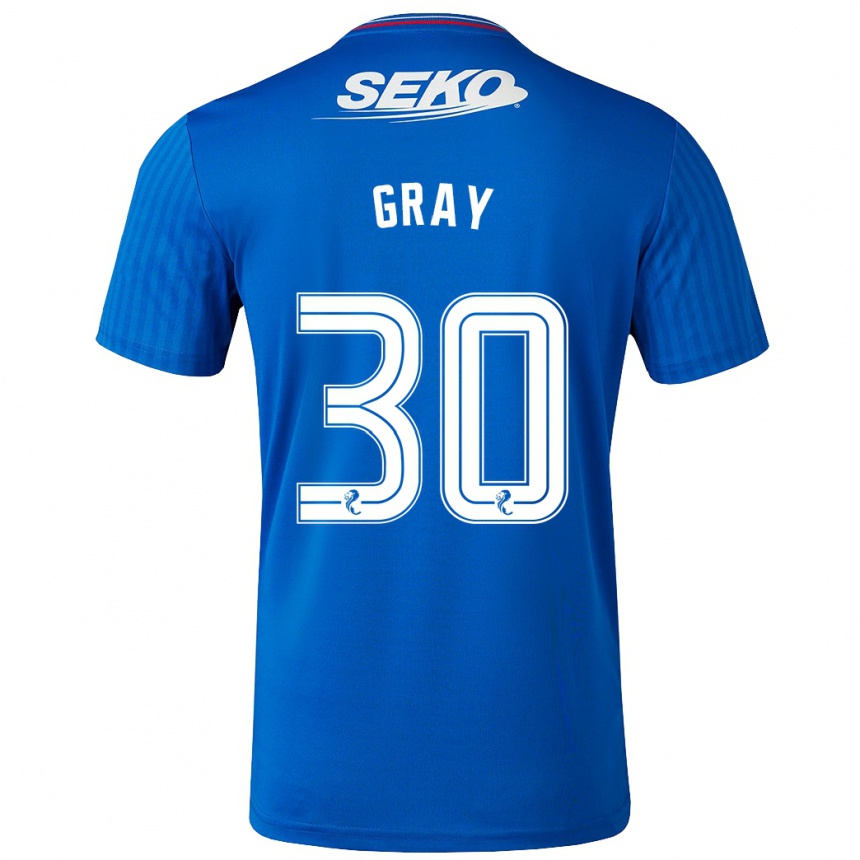 Vaikiškas Georgia Gray #30 Mėlyna Namų Marškinėliai 2023/24 T-Shirt