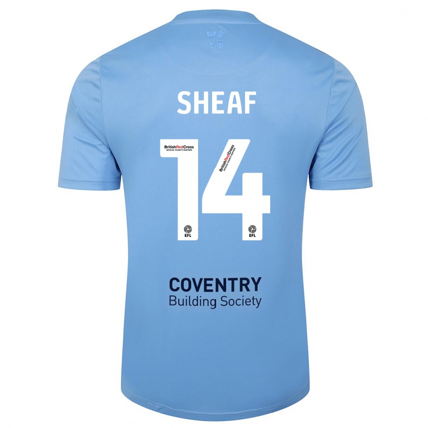 Vaikiškas Ben Sheaf #14 Dangaus Mėlynumo Namų Marškinėliai 2023/24 T-Shirt