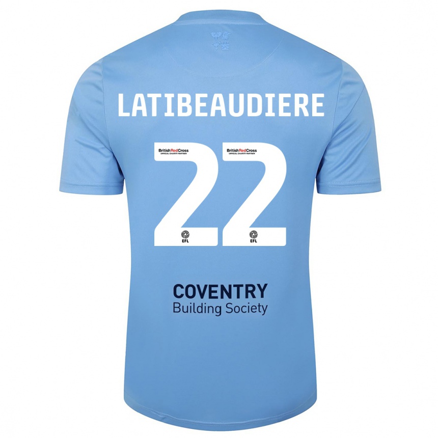 Vaikiškas Joel Latibeaudiere #22 Dangaus Mėlynumo Namų Marškinėliai 2023/24 T-Shirt