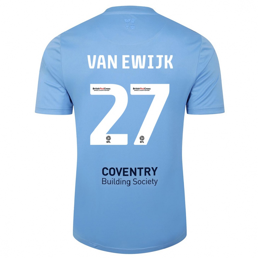 Vaikiškas Milan Van Ewijk #27 Dangaus Mėlynumo Namų Marškinėliai 2023/24 T-Shirt