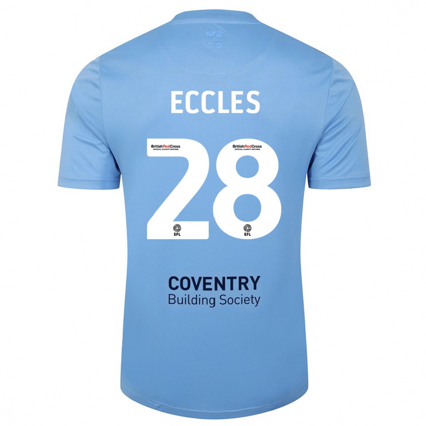 Vaikiškas Josh Eccles #28 Dangaus Mėlynumo Namų Marškinėliai 2023/24 T-Shirt