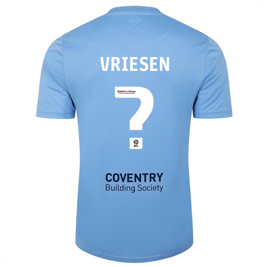 Vaikiškas Fabian Vriesen #0 Dangaus Mėlynumo Namų Marškinėliai 2023/24 T-Shirt