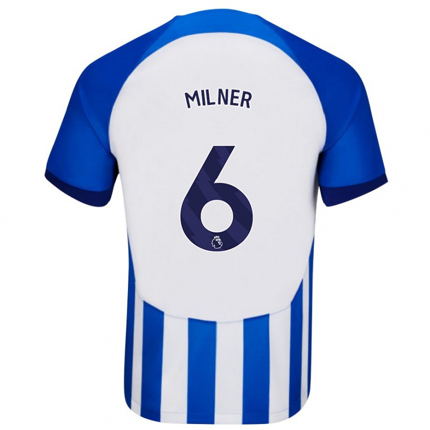 Vaikiškas James Milner #6 Mėlyna Namų Marškinėliai 2023/24 T-Shirt