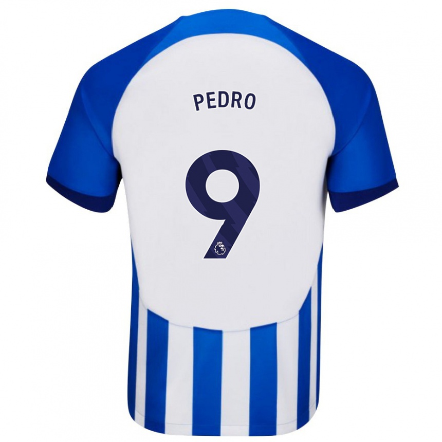 Vaikiškas João Pedro #9 Mėlyna Namų Marškinėliai 2023/24 T-Shirt