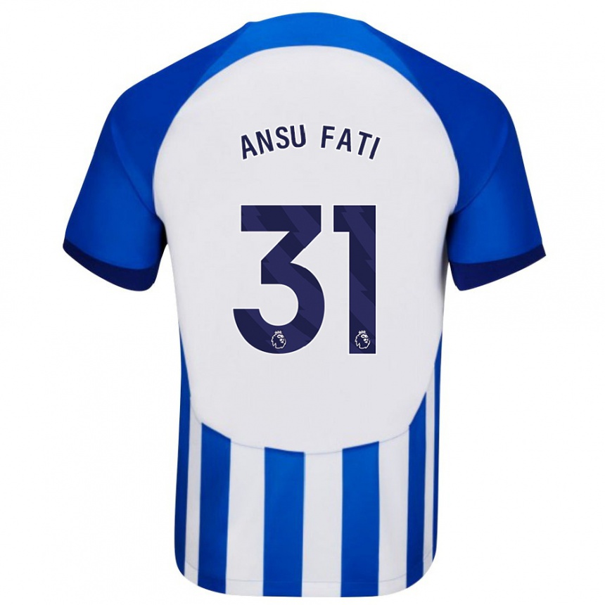 Vaikiškas Ansu Fati #31 Mėlyna Namų Marškinėliai 2023/24 T-Shirt