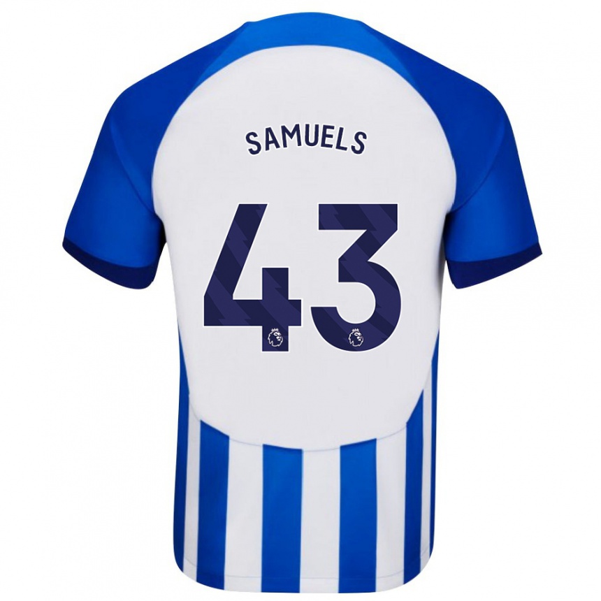 Vaikiškas Imari Samuels #43 Mėlyna Namų Marškinėliai 2023/24 T-Shirt