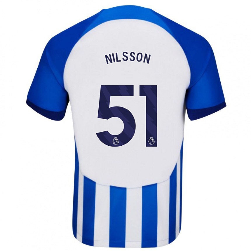 Vaikiškas Casper Nilsson #51 Mėlyna Namų Marškinėliai 2023/24 T-Shirt