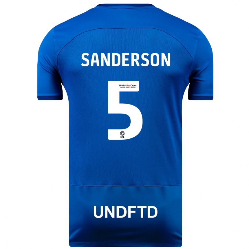 Vaikiškas Dion Sanderson #5 Mėlyna Namų Marškinėliai 2023/24 T-Shirt