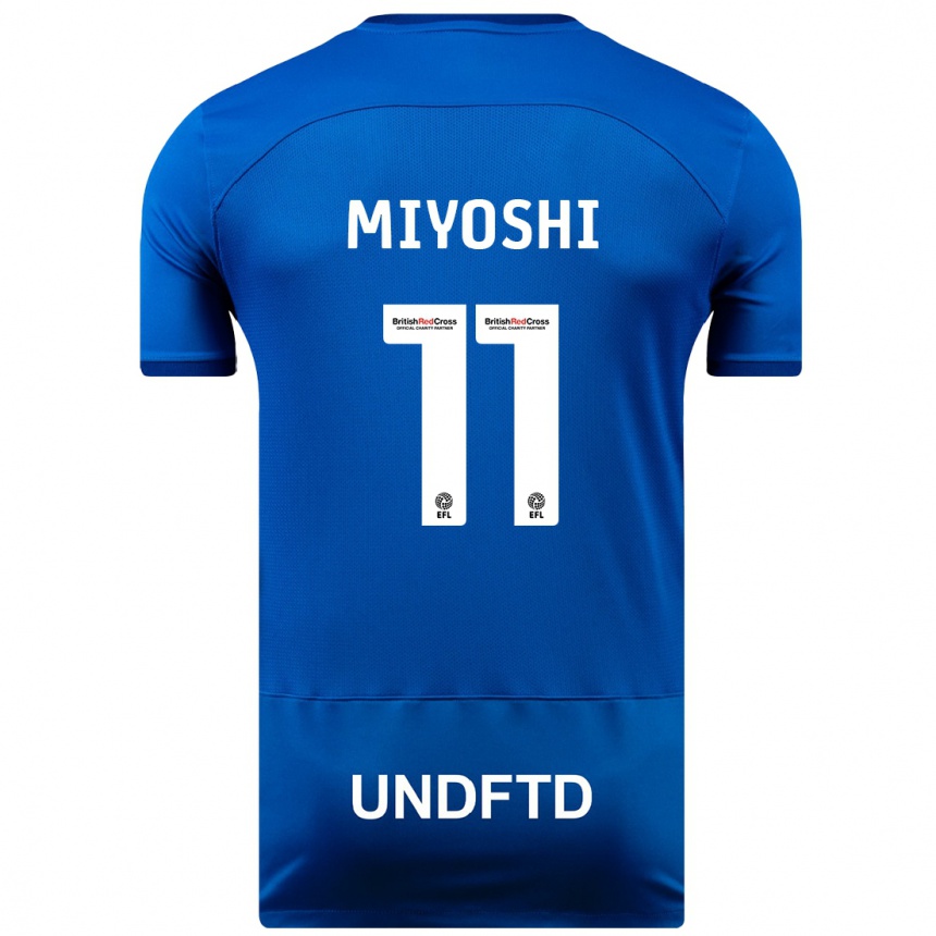 Vaikiškas Koji Miyoshi #11 Mėlyna Namų Marškinėliai 2023/24 T-Shirt