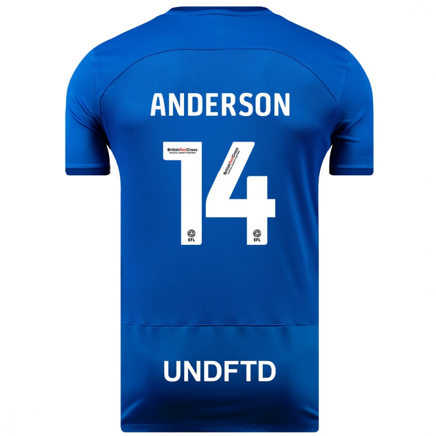 Vaikiškas Keshi Anderson #14 Mėlyna Namų Marškinėliai 2023/24 T-Shirt