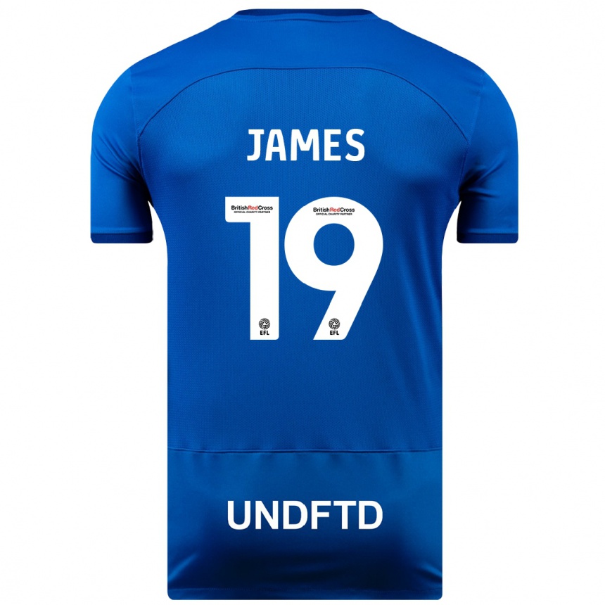 Vaikiškas Jordan James #19 Mėlyna Namų Marškinėliai 2023/24 T-Shirt