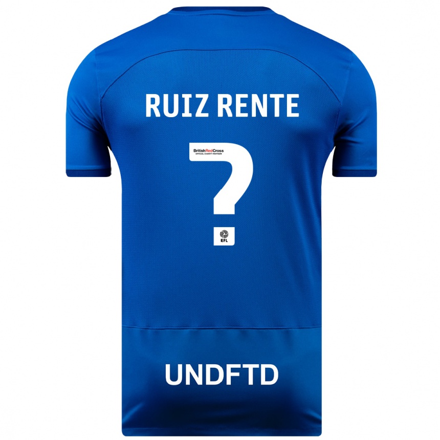 Vaikiškas Álvaro Ruiz Rente #0 Mėlyna Namų Marškinėliai 2023/24 T-Shirt