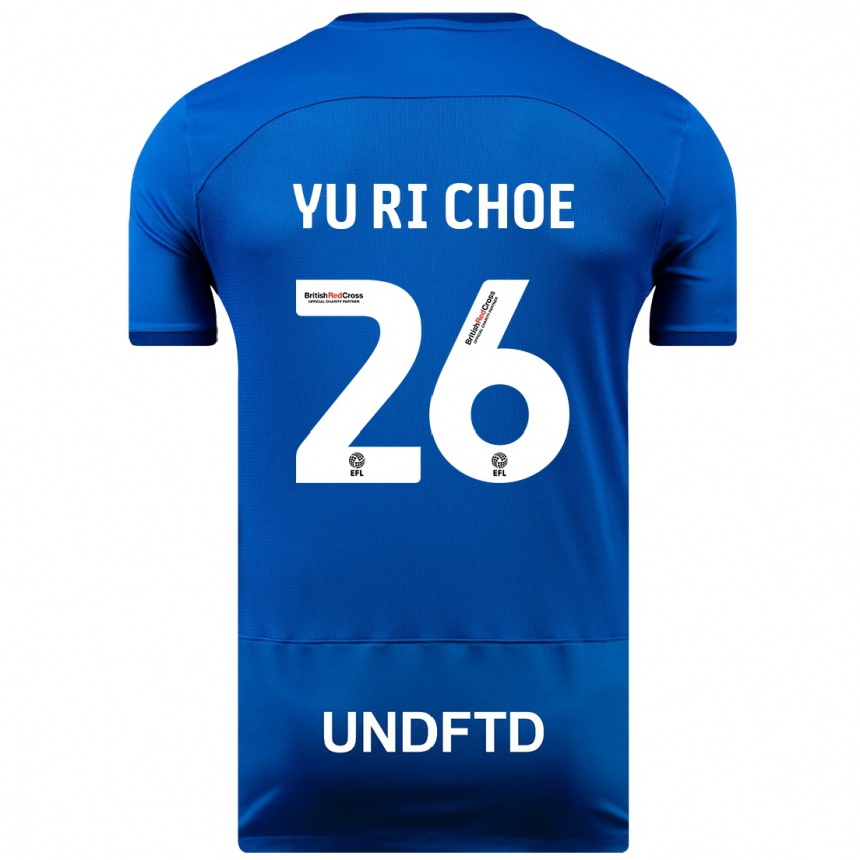 Vaikiškas Yu-Ri Choe #26 Mėlyna Namų Marškinėliai 2023/24 T-Shirt