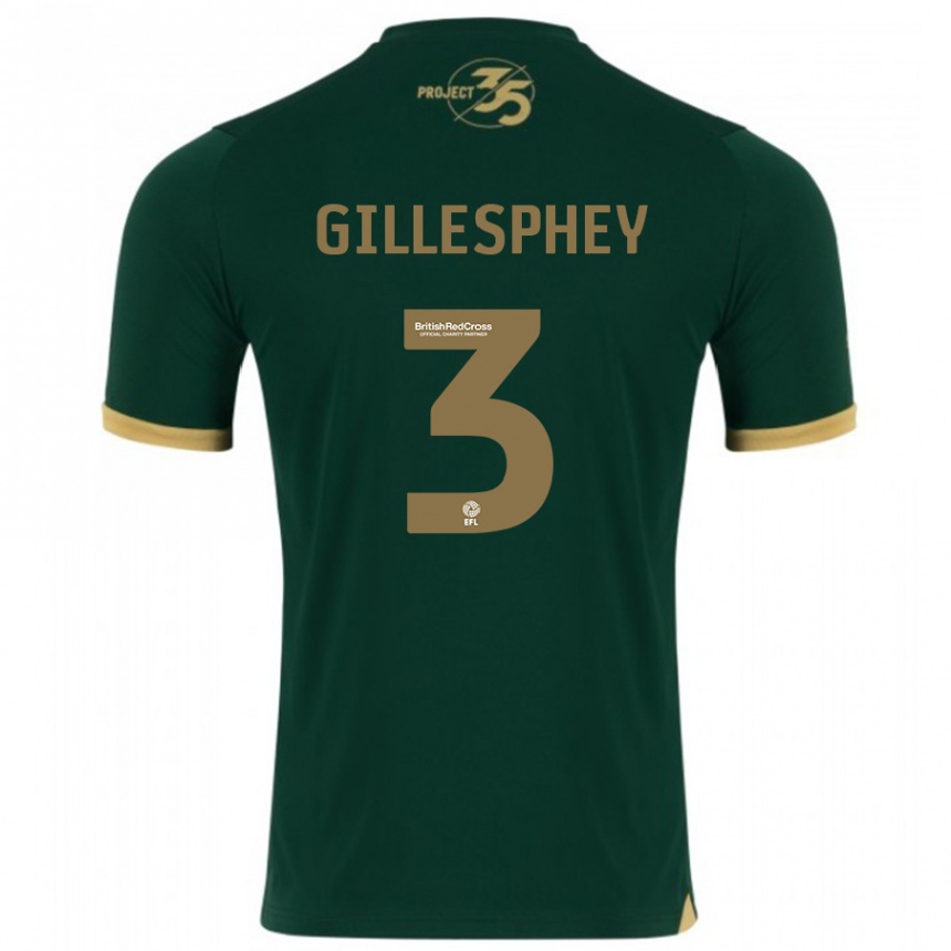 Vaikiškas Macaulay Gillesphey #3 Žalias Namų Marškinėliai 2023/24 T-Shirt