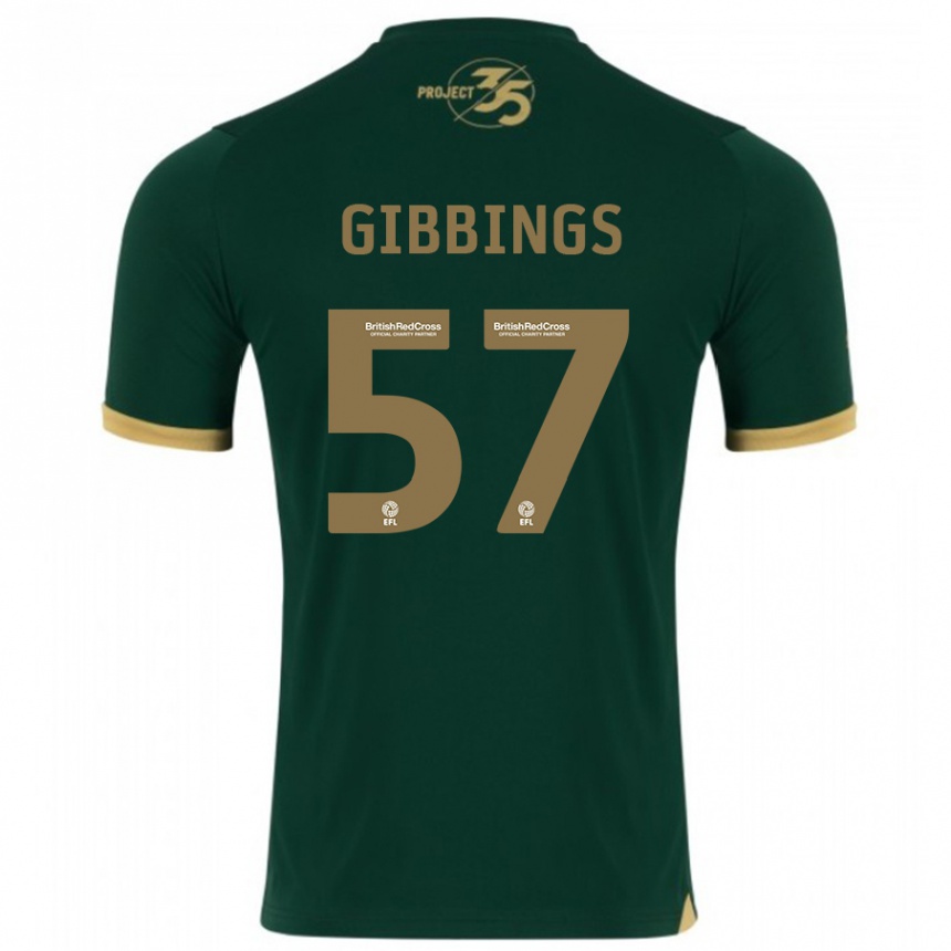 Vaikiškas Cole Gibbings #57 Žalias Namų Marškinėliai 2023/24 T-Shirt