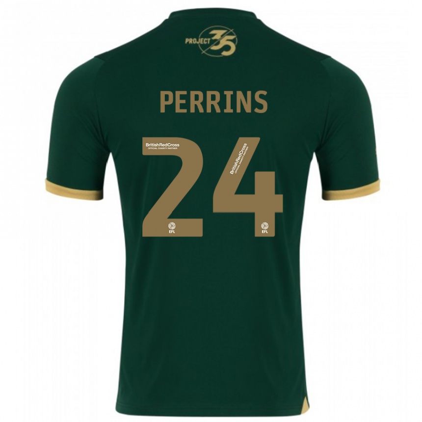 Vaikiškas Grace Perrins #24 Žalias Namų Marškinėliai 2023/24 T-Shirt