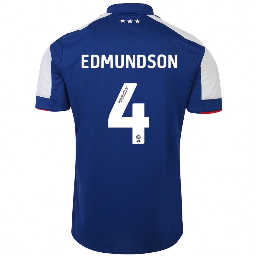 Vaikiškas George Edmundson #4 Mėlyna Namų Marškinėliai 2023/24 T-Shirt