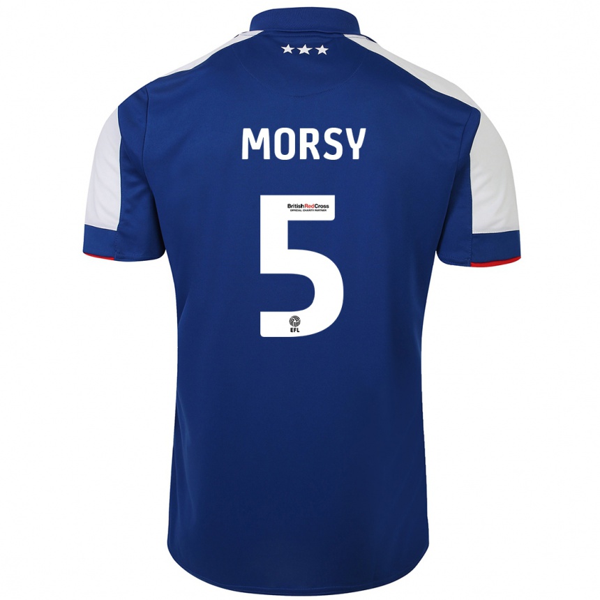 Vaikiškas Samy Morsy #5 Mėlyna Namų Marškinėliai 2023/24 T-Shirt