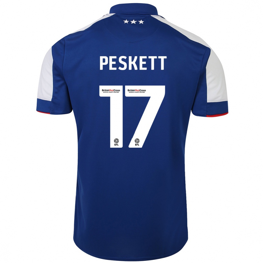 Vaikiškas Sophie Peskett #17 Mėlyna Namų Marškinėliai 2023/24 T-Shirt