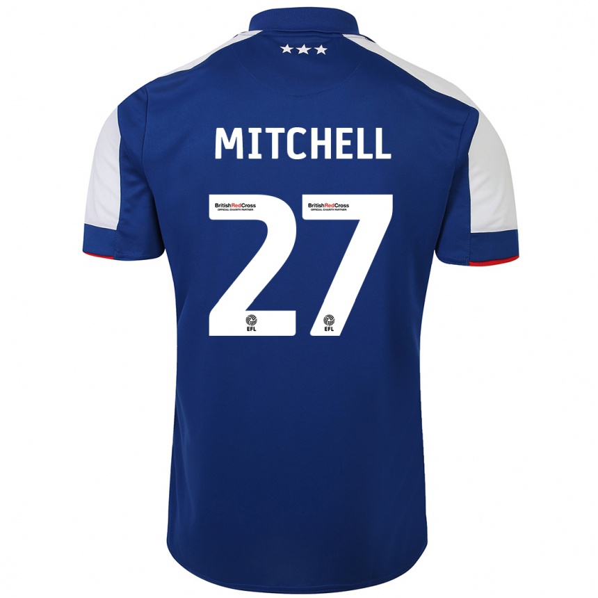 Vaikiškas Leah Mitchell #27 Mėlyna Namų Marškinėliai 2023/24 T-Shirt