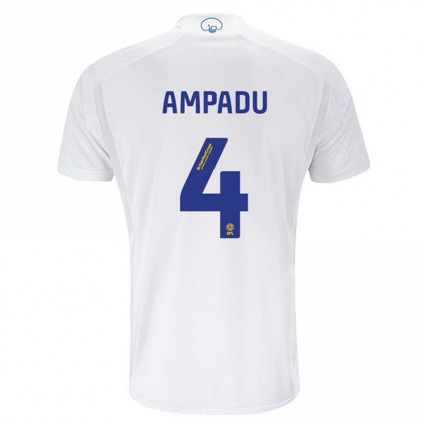 Vaikiškas Ethan Ampadu #4 Baltas Namų Marškinėliai 2023/24 T-Shirt