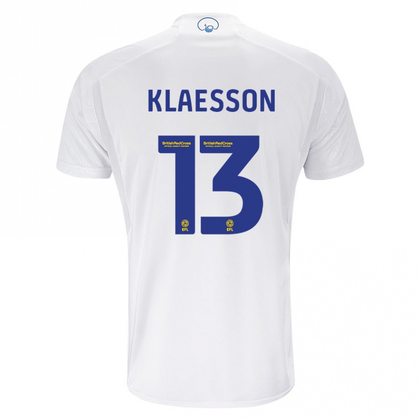 Vaikiškas Kristoffer Klaesson #13 Baltas Namų Marškinėliai 2023/24 T-Shirt