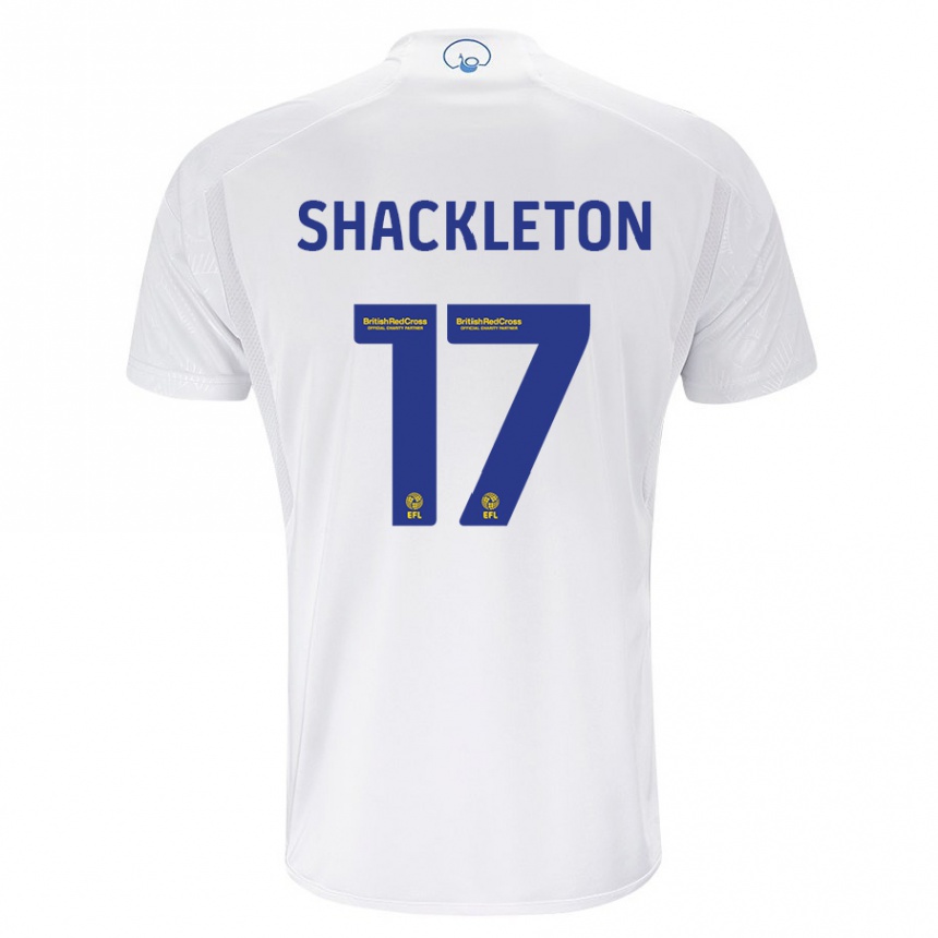 Vaikiškas Jamie Shackleton #17 Baltas Namų Marškinėliai 2023/24 T-Shirt