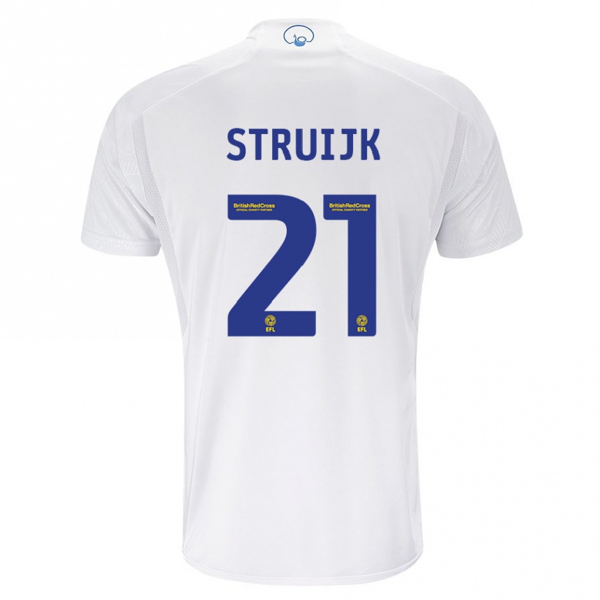 Vaikiškas Pascal Struijk #21 Baltas Namų Marškinėliai 2023/24 T-Shirt