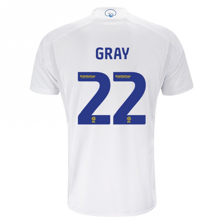 Vaikiškas Archie Gray #22 Baltas Namų Marškinėliai 2023/24 T-Shirt