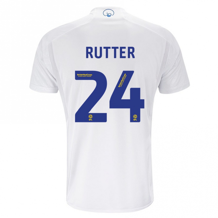 Vaikiškas Georginio Rutter #24 Baltas Namų Marškinėliai 2023/24 T-Shirt