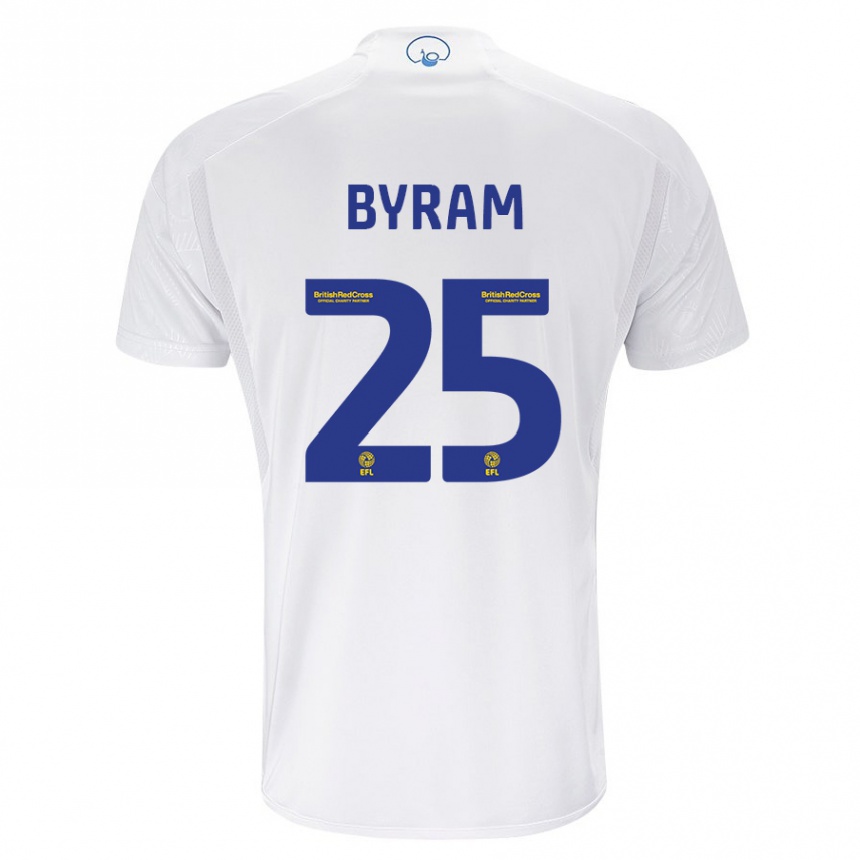 Vaikiškas Sam Byram #25 Baltas Namų Marškinėliai 2023/24 T-Shirt