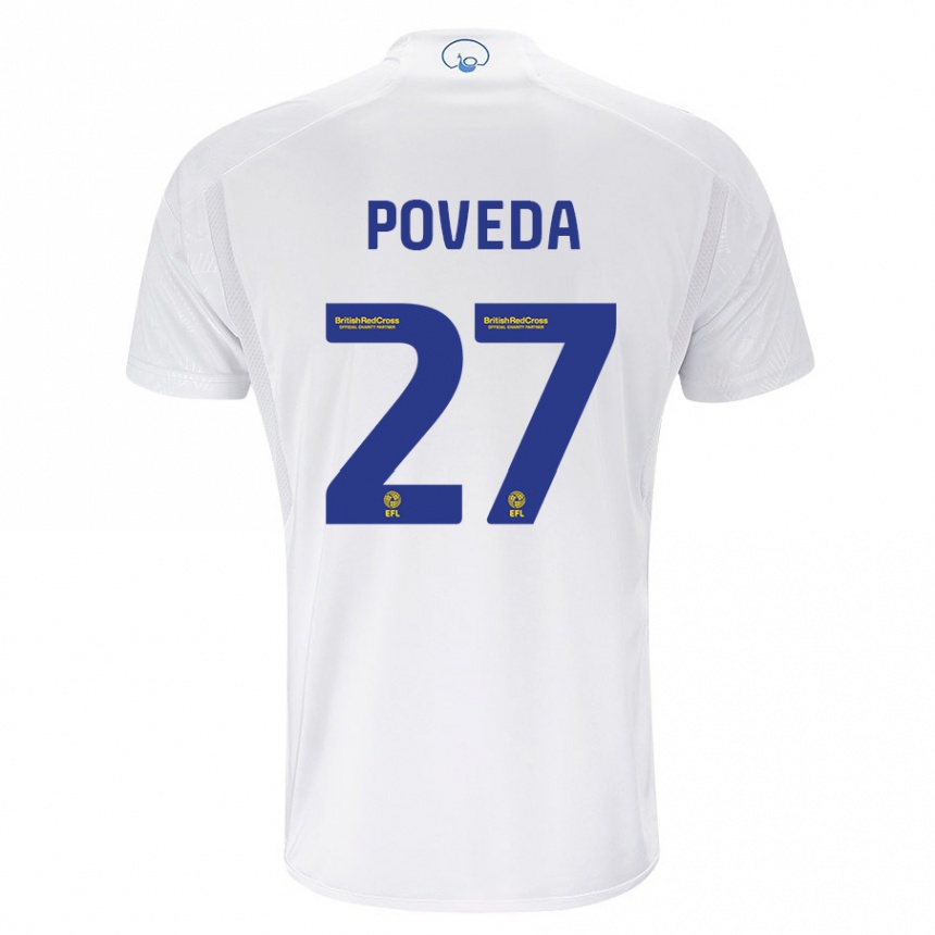 Vaikiškas Ian Poveda #27 Baltas Namų Marškinėliai 2023/24 T-Shirt