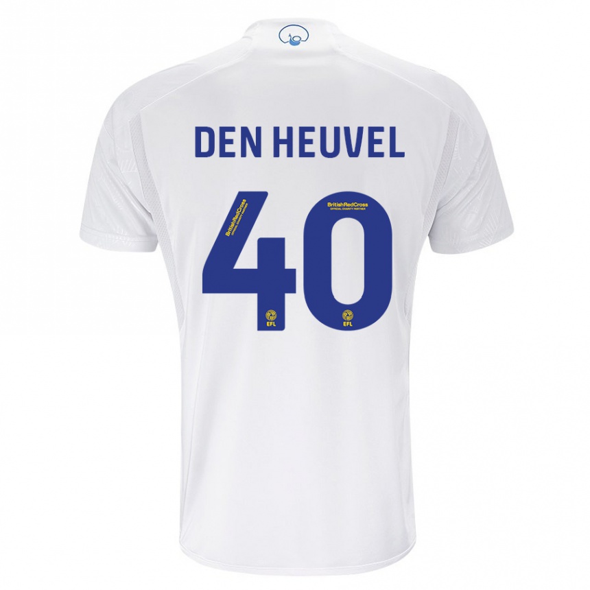 Vaikiškas Dani Van Den Heuvel #40 Baltas Namų Marškinėliai 2023/24 T-Shirt