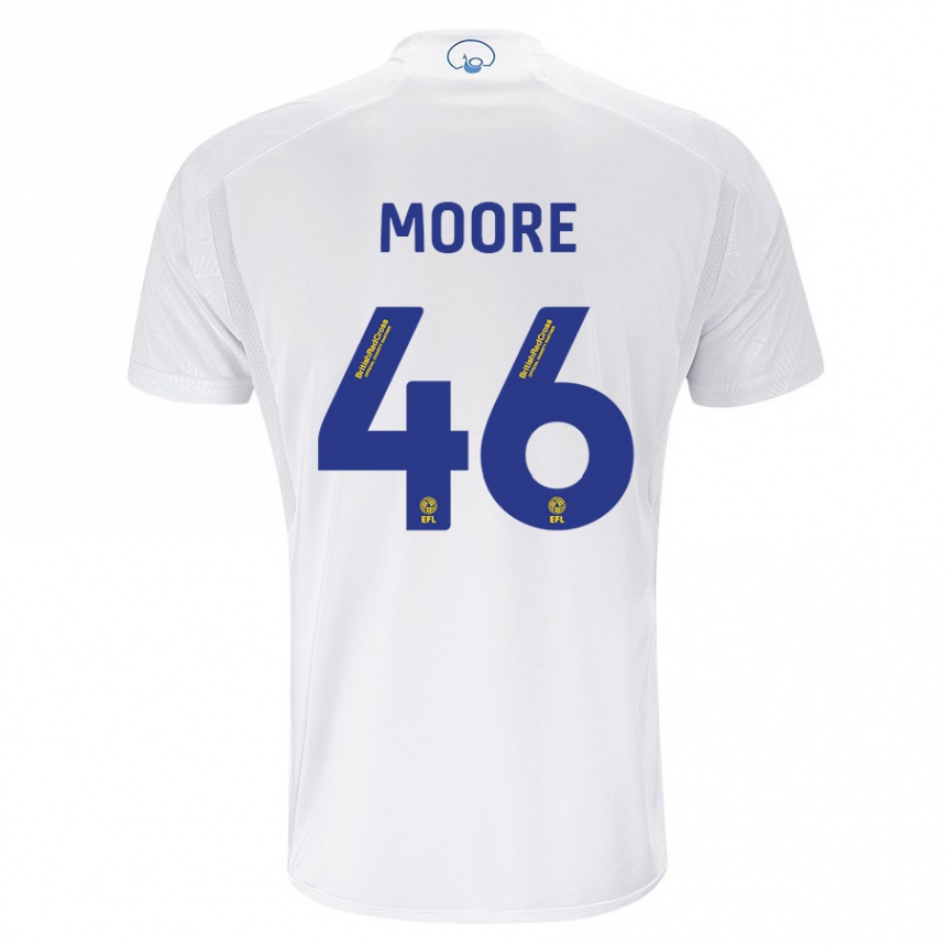 Vaikiškas Kris Moore #46 Baltas Namų Marškinėliai 2023/24 T-Shirt