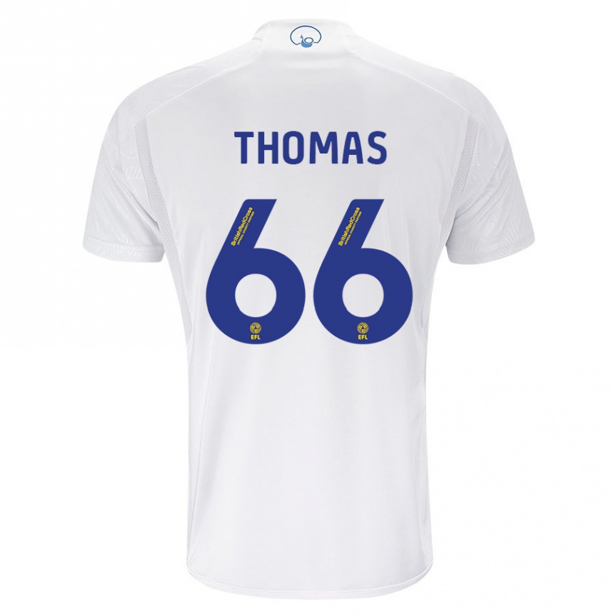 Vaikiškas Luca Thomas #66 Baltas Namų Marškinėliai 2023/24 T-Shirt