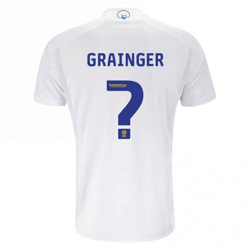 Vaikiškas Owen Grainger #0 Baltas Namų Marškinėliai 2023/24 T-Shirt