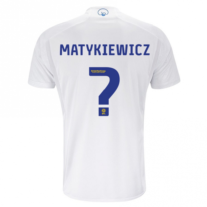 Vaikiškas Luke Matykiewicz #0 Baltas Namų Marškinėliai 2023/24 T-Shirt