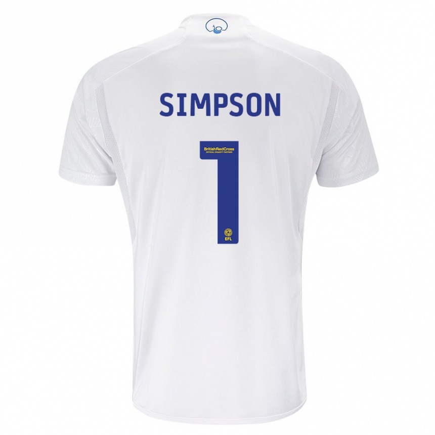 Vaikiškas Carrie Simpson #1 Baltas Namų Marškinėliai 2023/24 T-Shirt