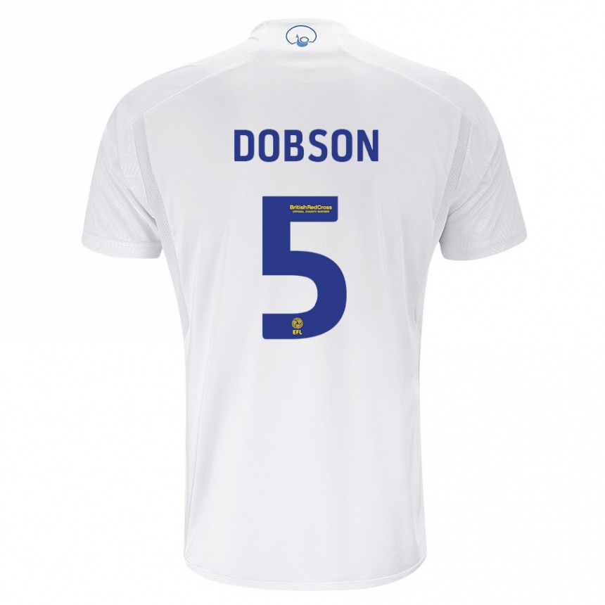 Vaikiškas Ellie Dobson #5 Baltas Namų Marškinėliai 2023/24 T-Shirt