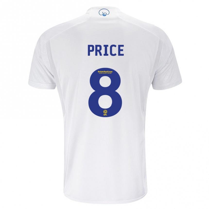 Vaikiškas Leoni Price #8 Baltas Namų Marškinėliai 2023/24 T-Shirt