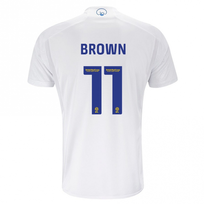 Vaikiškas Abbie Brown #11 Baltas Namų Marškinėliai 2023/24 T-Shirt