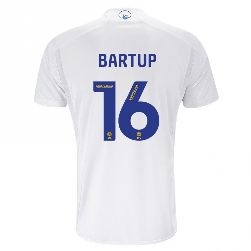 Vaikiškas Laura Bartup #16 Baltas Namų Marškinėliai 2023/24 T-Shirt