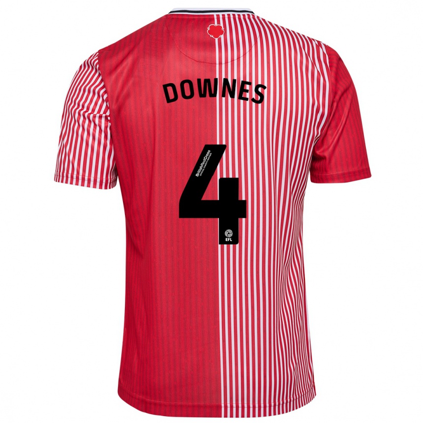 Vaikiškas Flynn Downes #4 Raudona Namų Marškinėliai 2023/24 T-Shirt