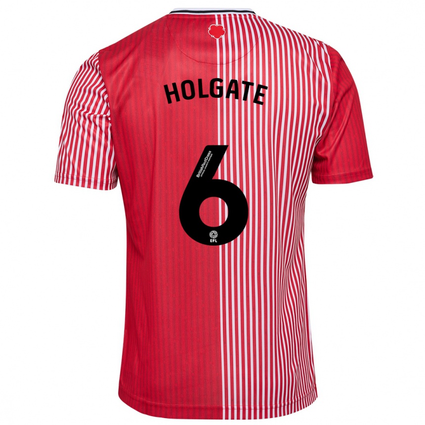 Vaikiškas Mason Holgate #6 Raudona Namų Marškinėliai 2023/24 T-Shirt