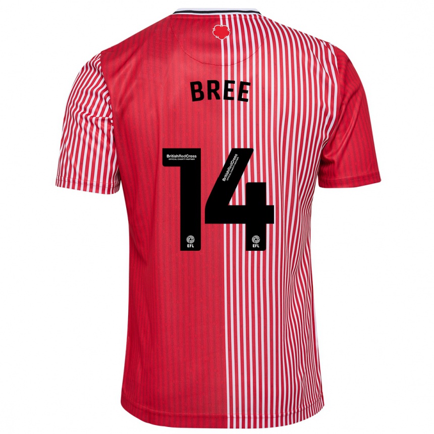 Vaikiškas James Bree #14 Raudona Namų Marškinėliai 2023/24 T-Shirt