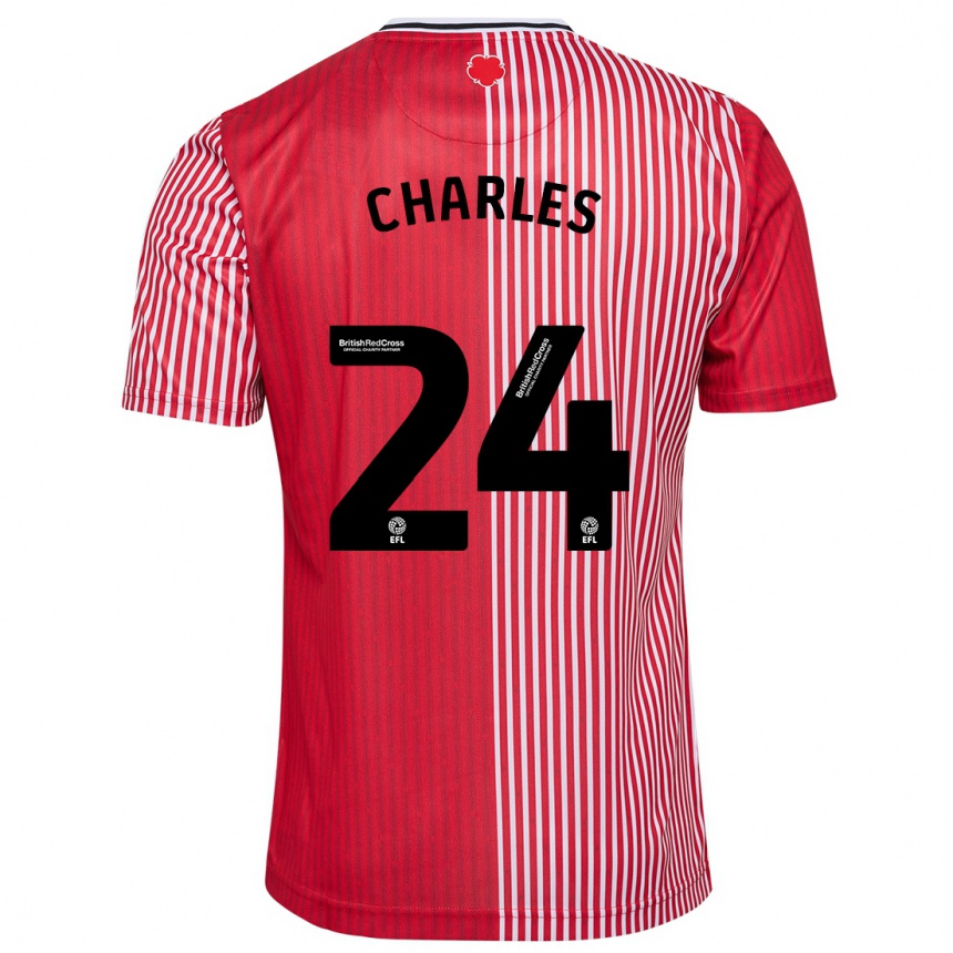 Vaikiškas Shea Charles #24 Raudona Namų Marškinėliai 2023/24 T-Shirt