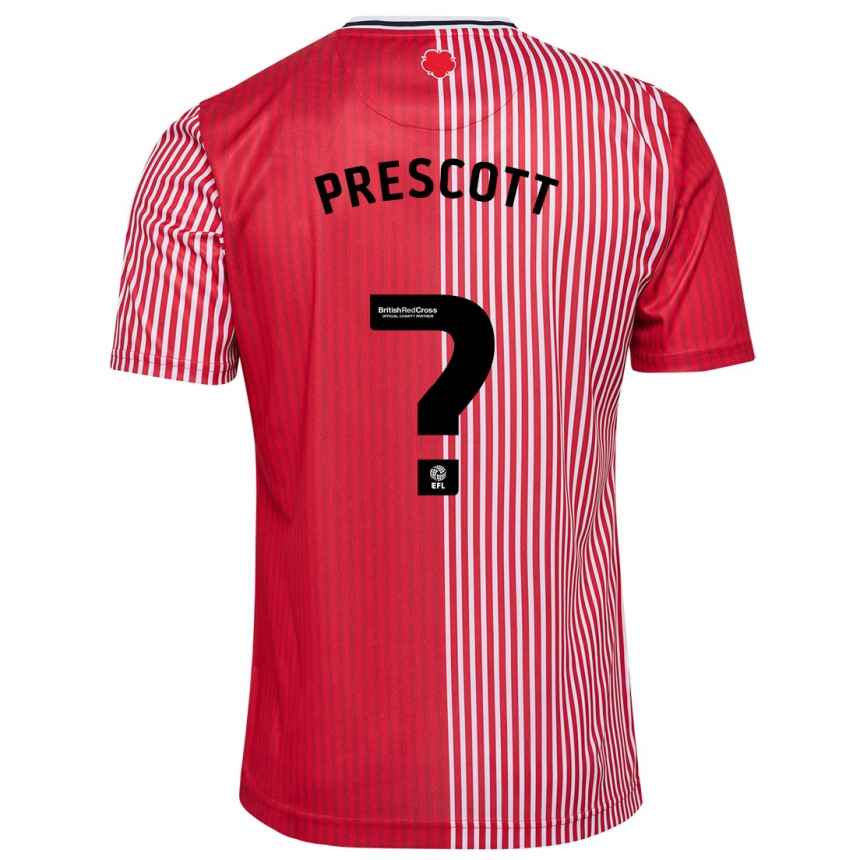 Vaikiškas Alfie Prescott #0 Raudona Namų Marškinėliai 2023/24 T-Shirt