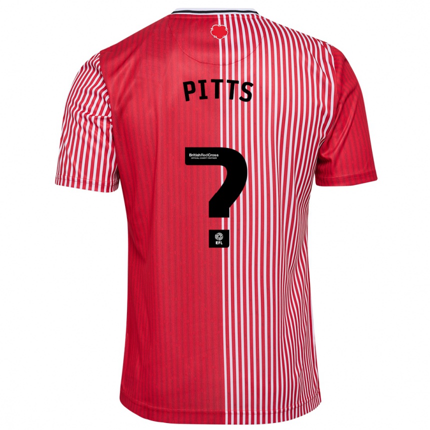 Vaikiškas Josh Pitts #0 Raudona Namų Marškinėliai 2023/24 T-Shirt