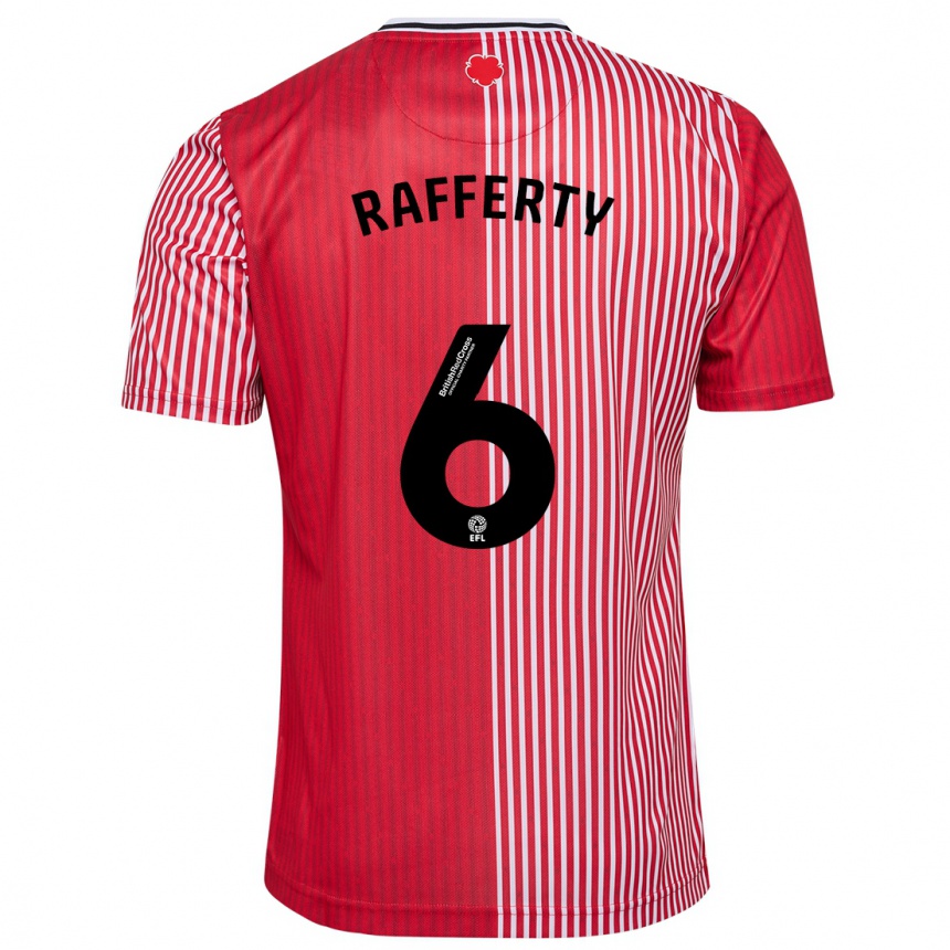 Vaikiškas Laura Rafferty #6 Raudona Namų Marškinėliai 2023/24 T-Shirt