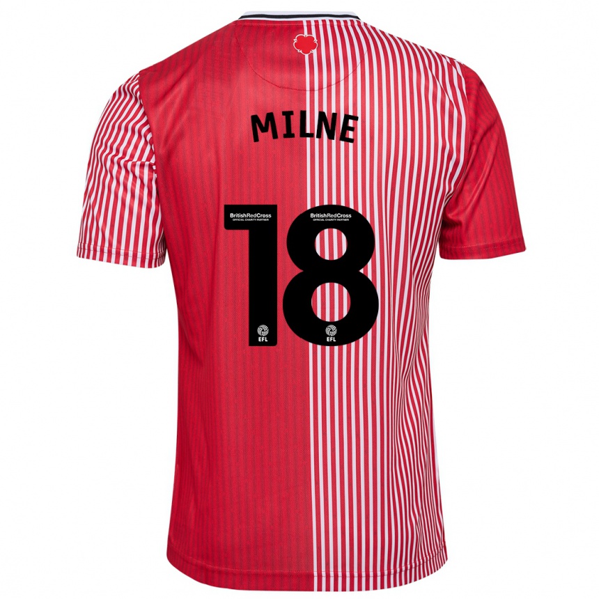 Vaikiškas Isabel Milne #18 Raudona Namų Marškinėliai 2023/24 T-Shirt